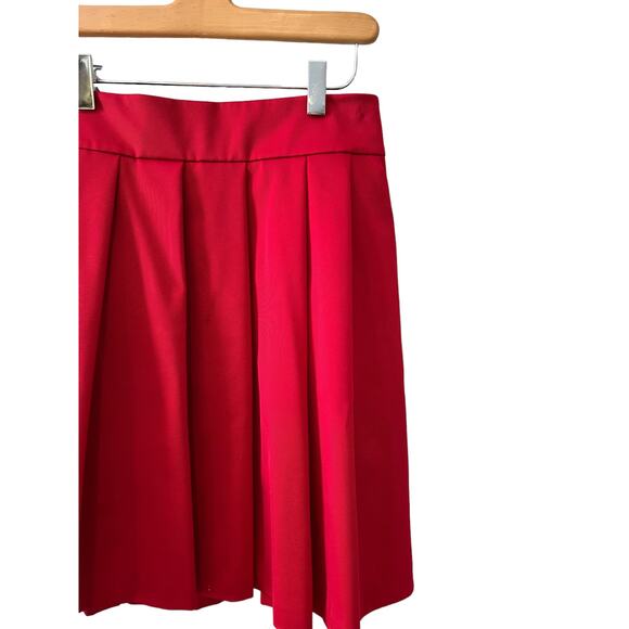Ann Taylor Dressy Pleated Party Skirt Deep Red 6 - Picture 3 of 7